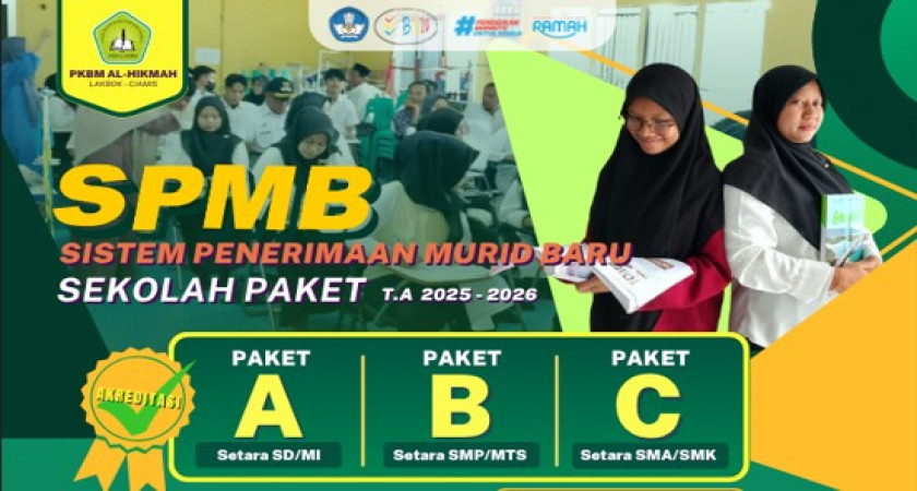 SPMB Sekolah Paket PKBM Al-Hikmah Lakbok Ciamis